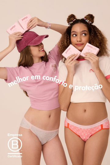 calcinha absorvente - mescla pink moon grls